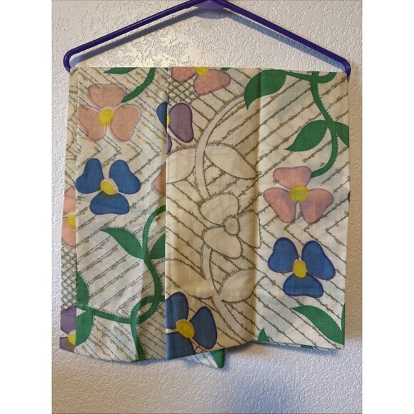 2 Vintage Handmade Standard Pillowcases "Flower Power" 70's Vibe one of a kind - Picture 3 of 3